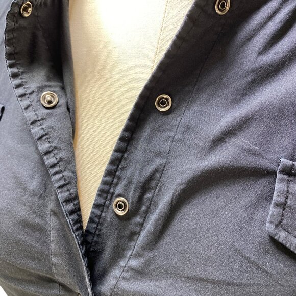 Tahari Arthur S Levine Black Long-Sleeve Button-Up Shirt Dress Pockets Y2K 90s - Picture 3 of 10